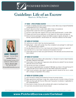 Guideline-Life of an Escrow-Anne Truscott