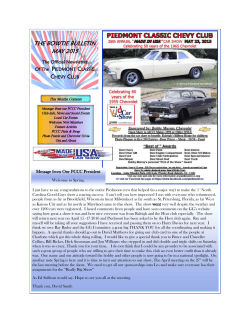 May 2015 PCCC_Newsletter - PIEDMONT CLASSIC CHEVY CLUB