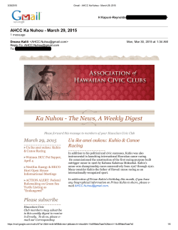 AHCC Ka Nuhou â March 29, 2015 - PiÊ»ilani Hawaiian Civic Club of