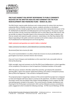 pike place market pda report responding to public comments