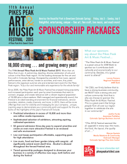2015 Sponsorship Packages - PIKES PEAK ART & MUSIC FESTIVAL