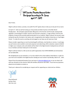 2015 Auction Donation Request Letter The Gospel According to Dr