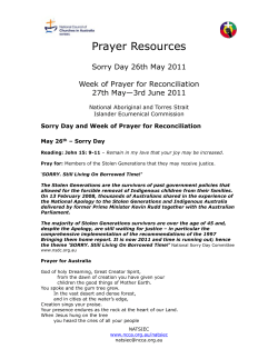 Reconciliation Sunday.Week of Prayer 2011