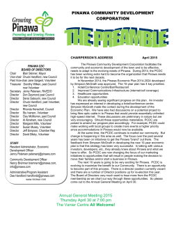 Pinawa Preamble Newsletter 2015 Apr 23