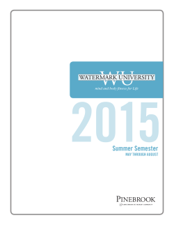 view the Summer 2015 Watermark University Catalog.