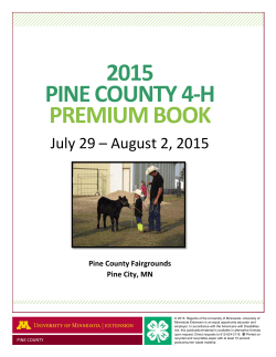 2015 PINE COUNTY 4-H PREMIUM BOOK