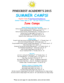 2015 summer camps! - Pinecrest Academy