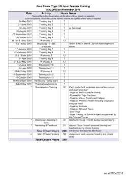 the proposed 2015-2016 training dates