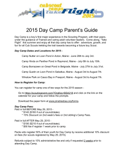 Day Camp Parent`s Guide 2015