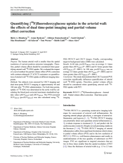 Quantifying [18 F] fluorodeoxyglucose uptake in the arterial wall: the