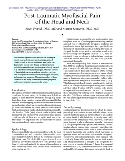 Post-traumatic myofascial pain of the head and neck