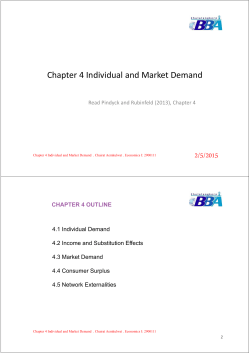 Chapter 4 Individual and Market Demand 2/5/2015