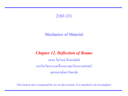 2103-231 Mechanics of Material Chapter 12. Deflection of Beams