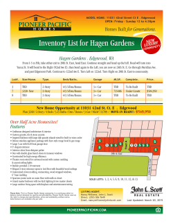 Inventory List for Hagen Gardens