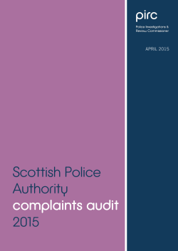 Scottish Police Authority complaints audit 2015