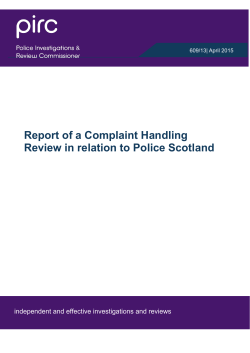 Report - Police Scotland - Police Investigations & Review