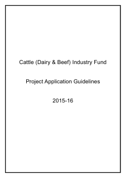 Cattle (Dairy & Beef) Industry Fund Project Application Guidelines