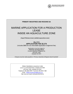 marine application for a production lease inside an
