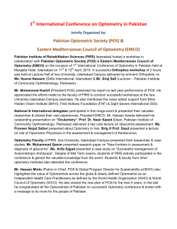 POS Conference Report - Pakistan institute of rehabilitation