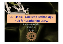 CLRI,India : One stop Technology Hub for Leather Industry.