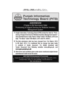 Tender Document - Punjab Information Technology Board