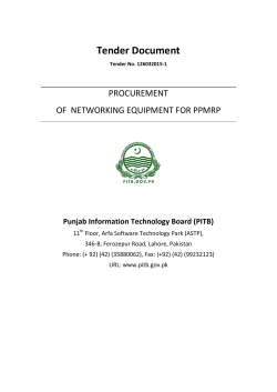 Tender Document - Punjab Information Technology Board