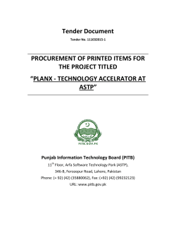 Tender Document PROCUREMENT OF PRINTED ITEMS FOR THE