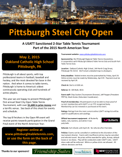 Pittsburgh Steel City Open entry form