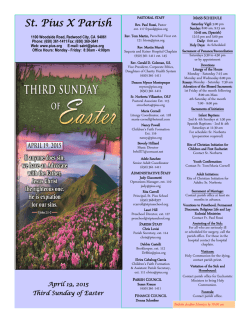 April 19, 2015 - St. Pius Parish