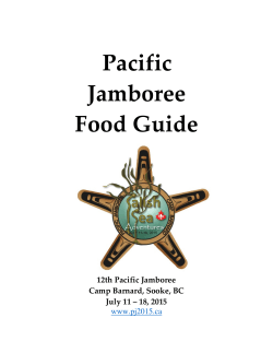 Participant Food Guide - Pacific Jamboree 2015