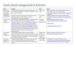 South Island Campgrounds & Activities