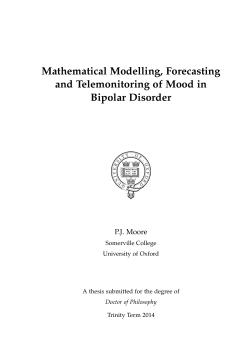 Mathematical Modelling, Forecasting and Telemonitoring of Mood in