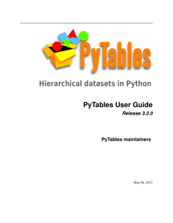 PyTables User Guide - Fedora Project Packages GIT repositories
