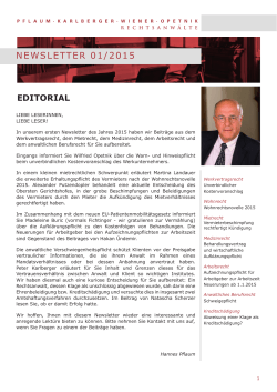 pkp-newsletter 2015-01 - PFLAUM KARLBERGER WIENER