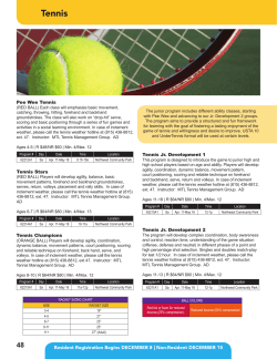 Tennis - Plainfield Park District