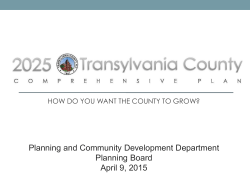 April 9, 2015 Presentation - Transylvania County Planning