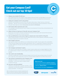 Got your Compass Card? Check out our top 10 tips!