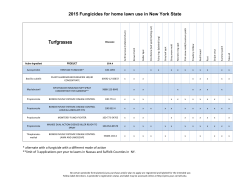 turf fungicide table. - Cornell University`s Plant Disease Diagnostic