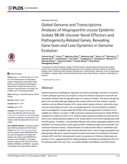 Global Genome and Transcriptome Analyses of Magnaporthe
