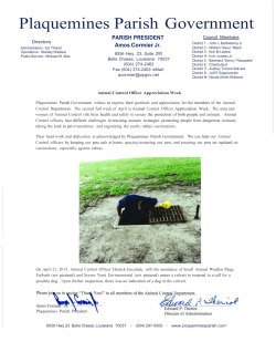 Click Here For Complete Story - Plaquemines Parish Government