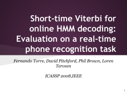 Short-time Viterbi for online HMM decoding