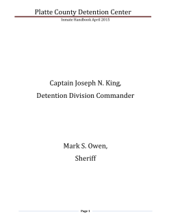 Platte County Detention Center Captain Joseph N. King, Detention