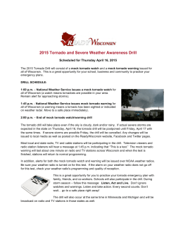 2015 Tornado and Severe Weather Awareness Drill Information