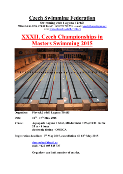XXXII. Czech Championships in Masters Swimming