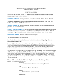PVCSD School Board Minutes ~ 05-11- 2015