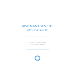 RISK MANAGEMENT 2015 CATALOG