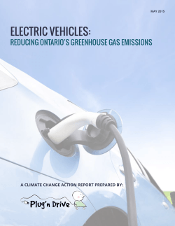 Electric Vehicles: Reducing Ontario`s Greenhouse