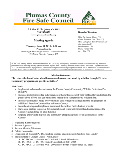 Meeting Agenda - Plumas County Fire Safe Council