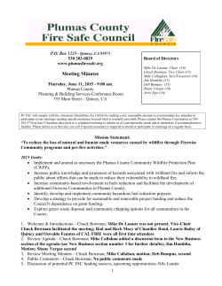 Meeting Minutes - Plumas County Fire Safe Council