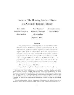 Rockets: The Housing Market Effects of a Credible Terrorist Threat*